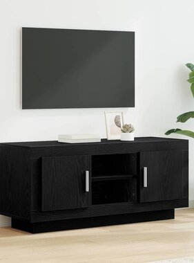 VidaXL TV-kast Zwart Eiken 102 x 35 x 45 cm Bewerkt hout