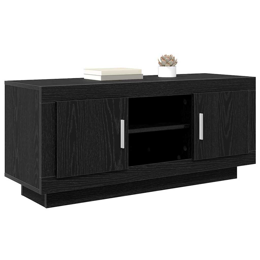 VidaXL TV-kast Zwart Eiken 102 x 35 x 45 cm Bewerkt hout