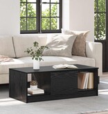 VidaXL Salontafel met lade Zwart Eiken 102 x 50 x 36cm Bewerkt hout