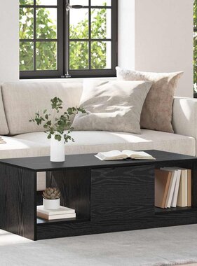 VidaXL Salontafel met lade Zwart Eiken 102 x 50 x 36cm Bewerkt hout
