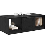 VidaXL Salontafel met lade Zwart Eiken 102 x 50 x 36cm Bewerkt hout