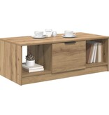 VidaXL Salontafel met lade Artisan Eiken 102 x 50 x 36cm Bewerkt hout