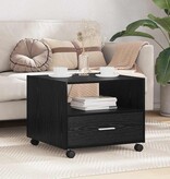 VidaXL Salontafel met lade Zwart Eiken 55 x 55 x 45cm Bewerkt hout