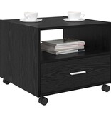 VidaXL Salontafel met lade Zwart Eiken 55 x 55 x 45cm Bewerkt hout