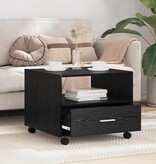 VidaXL Salontafel met lade Zwart Eiken 55 x 55 x 45cm Bewerkt hout