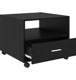 VidaXL Salontafel met lade Zwart Eiken 55 x 55 x 45cm Bewerkt hout