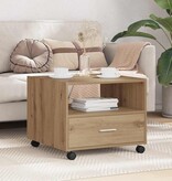VidaXL Salontafel met lade Artisan Eiken 55 x 55 x 45cm Bewerkt hout
