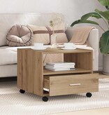 VidaXL Salontafel met lade Artisan Eiken 55 x 55 x 45cm Bewerkt hout