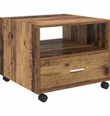 VidaXL Salontafel met lade Oud Hout 55 x 55 x 45cm Bewerkt hout