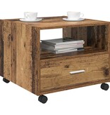 VidaXL Salontafel met lade Oud Hout 55 x 55 x 45cm Bewerkt hout