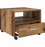 VidaXL Salontafel met lade Oud Hout 55 x 55 x 45cm Bewerkt hout