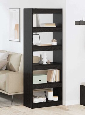 VidaXL Boekenkast Zwart eiken 60 x 30 x 166 cm Bewerkt hout