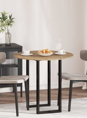 VidaXL Tafelblad artisanaal eikenkleurig 80 x 80 x 1,5 cm Bewerkt hout