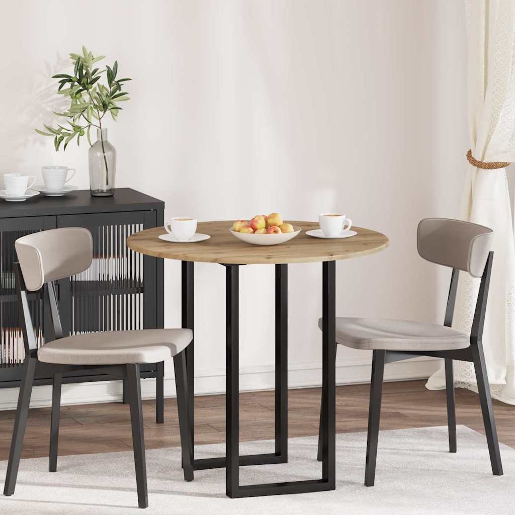 VidaXL Tafelblad artisanaal eikenkleurig 80 x 80 x 1,5 cm Bewerkt hout