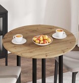 VidaXL Tafelblad artisanaal eikenkleurig 80 x 80 x 1,5 cm Bewerkt hout