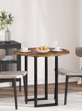 VidaXL Tafelblad Gerookt eiken 80 x 80 x 1,5 cm Bewerkt hout