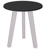 VidaXL Tafelblad Zwart 40 x 40 x 1,5 cm Bewerkt hout