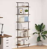 VidaXL Boekenkast Gerookt eiken 60 x 24 x 203 cm Bewerkt hout