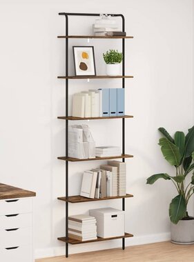 VidaXL Boekenkast Gerookt eiken 60 x 24 x 203 cm Bewerkt hout