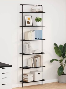 VidaXL Boekenkast Zwart eiken 60 x 24 x 203 cm Bewerkt hout