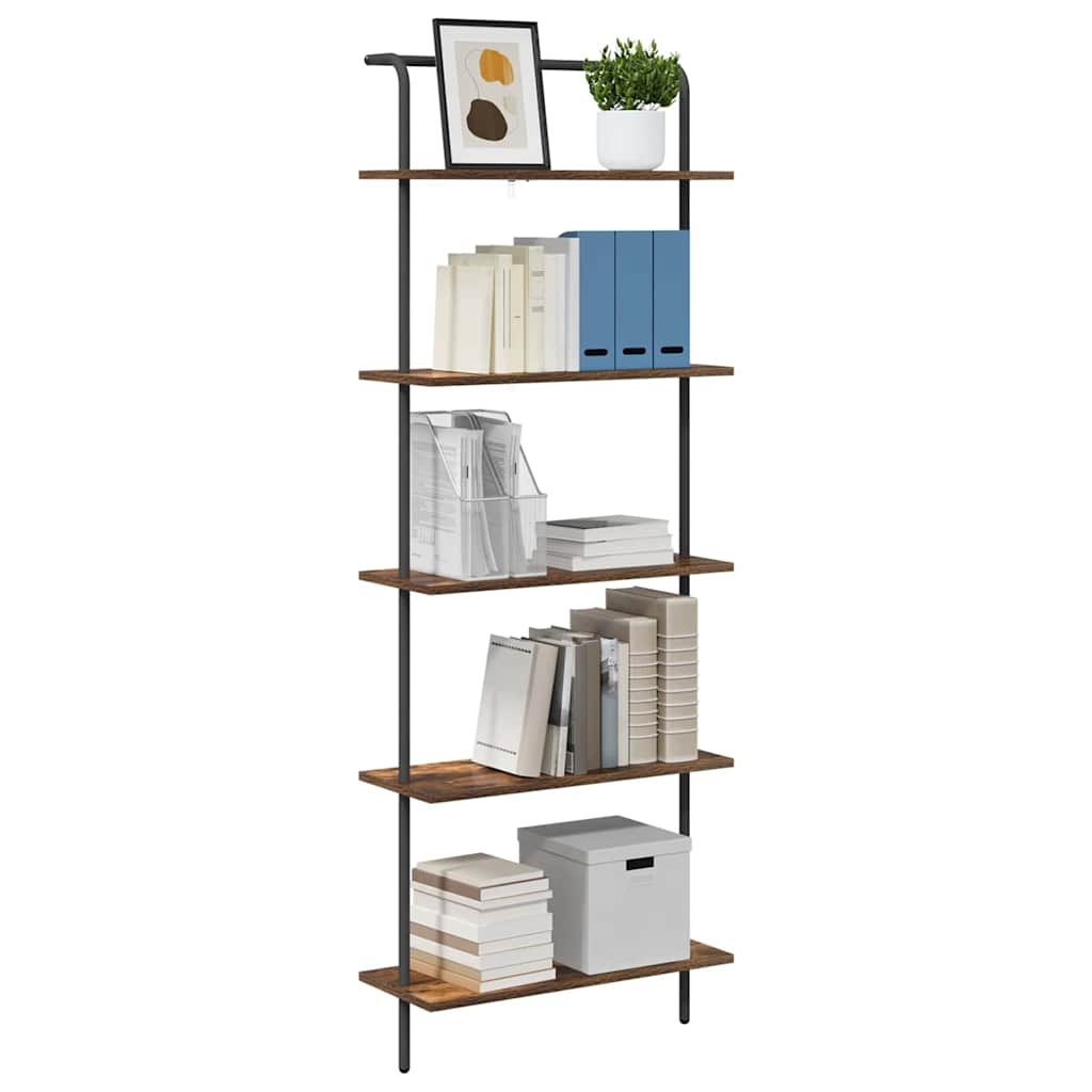 VidaXL Boekenkast Gerookt eiken 60 x 24 x 168 cm Bewerkt hout