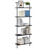 VidaXL Boekenkast Zwart eiken 60 x 24 x 168 cm Bewerkt hout