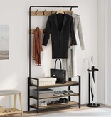 VidaXL Kapstok artisanaal eikenkleurig 95 x 34 x 184 cm Bewerkt hout