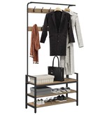 VidaXL Kapstok artisanaal eikenkleurig 95 x 34 x 184 cm Bewerkt hout