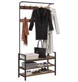 VidaXL Kapstok met plank Anders Oud hout 95 x 34 x 184 cm Bewerkt hout