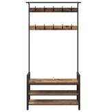 VidaXL Kapstok met plank Anders Oud hout 95 x 34 x 184 cm Bewerkt hout