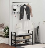 VidaXL Kapstok met plank Grijs sonoma 95 x 34 x 184 cm Bewerkt hout