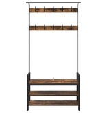 VidaXL Kapstok met plank Gerookt eiken 95 x 34 x 184 cm Bewerkt hout