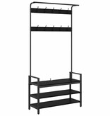 VidaXL Kapstok met plank Zwart eiken 95 x 34 x 184 cm Bewerkt hout