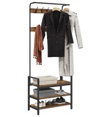 VidaXL Kapstok met plank Anders Oud hout 75 x 34 x 184 cm Bewerkt hout