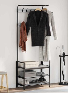 VidaXL Kapstok met plank Grijs sonoma 75 x 34 x 184 cm Bewerkt hout