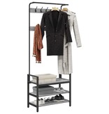 VidaXL Kapstok met plank Grijs sonoma 75 x 34 x 184 cm Bewerkt hout