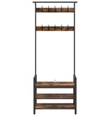 VidaXL Kapstok met plank Gerookt eiken 75 x 34 x 184 cm Bewerkt hout