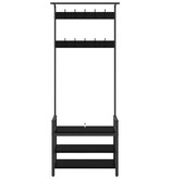 VidaXL Kapstok met plank Zwart eiken 75 x 34 x 184 cm Bewerkt hout
