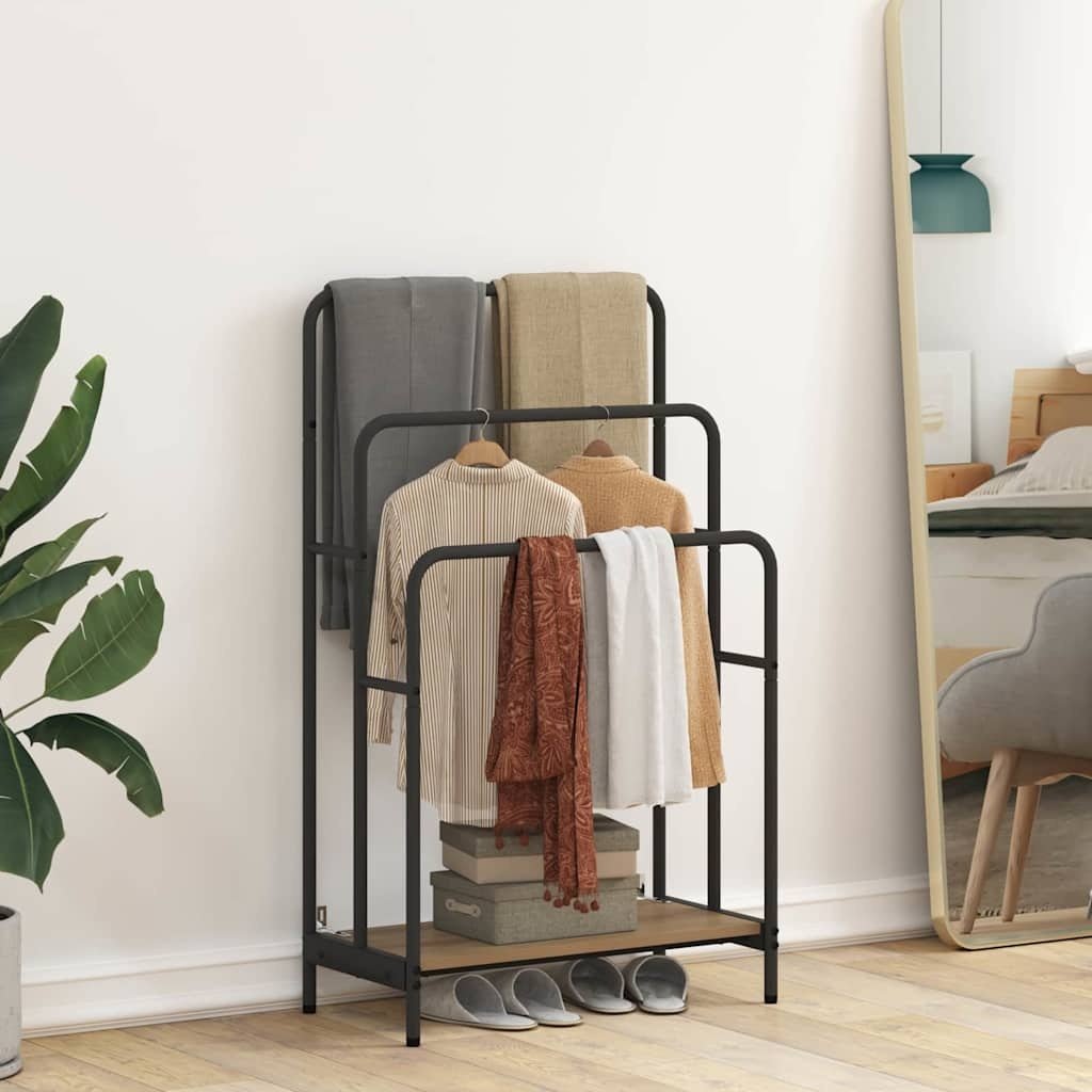 VidaXL Kledingrek met plank artisanaal eikenkleurig 60 x 30 x 100.5 cm