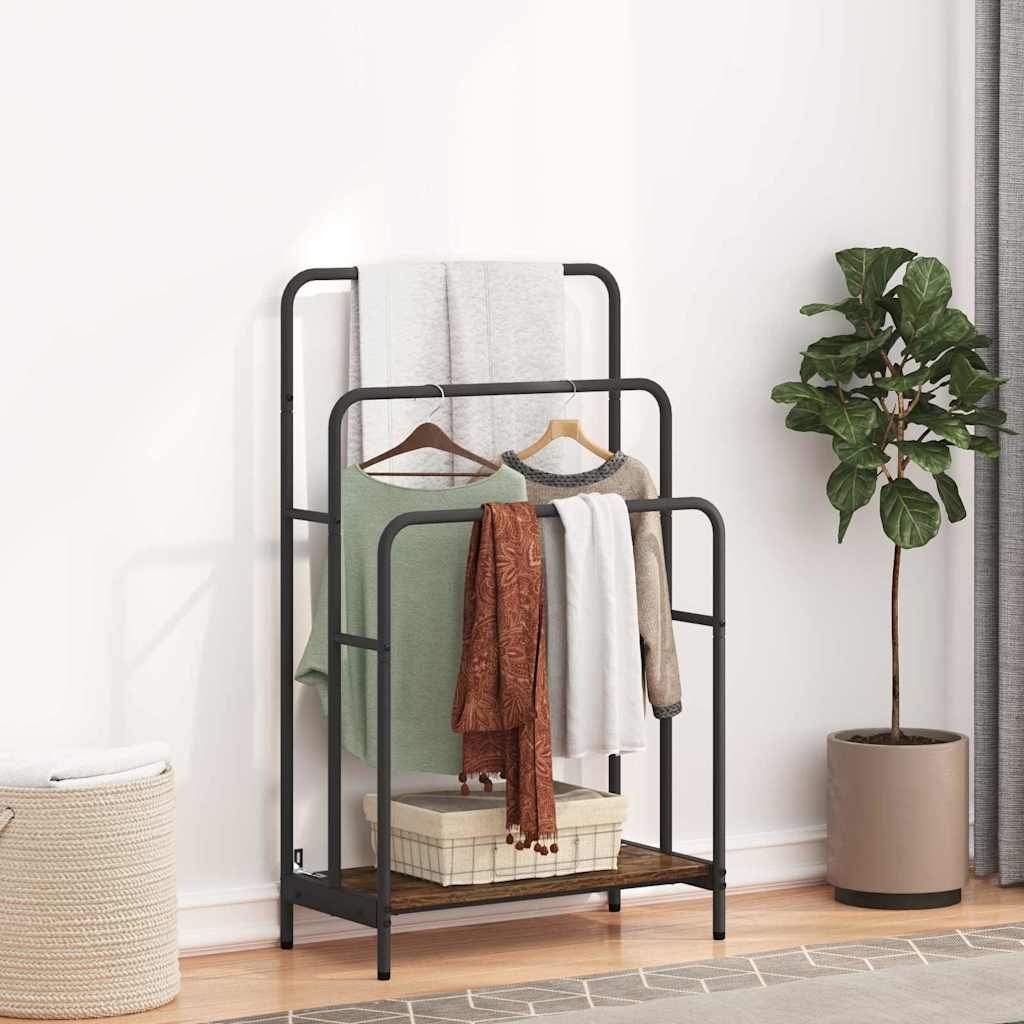 VidaXL Kledingrek met plank Rook eik 60 x 30 x 100.5 cm Bewerkt hout