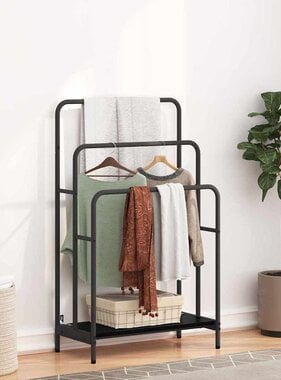 VidaXL Kledingrek Zwart eiken 60 x 30 x 100.5 cm Bewerkt hout