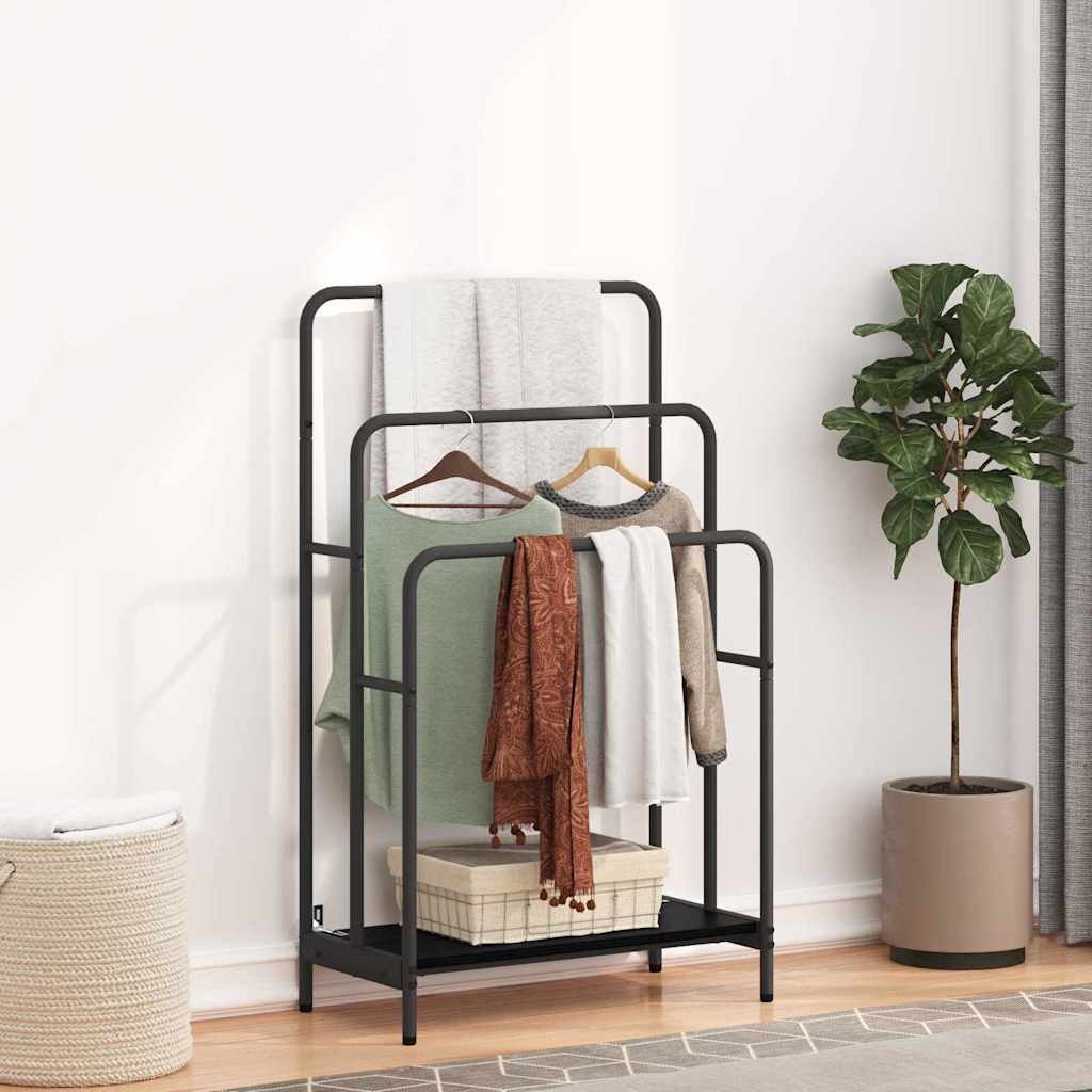 VidaXL Kledingrek Zwart eiken 60 x 30 x 100.5 cm Bewerkt hout