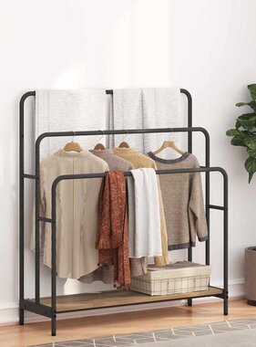 VidaXL Kledingrek met plank artisanaal eikenkleurig 90 x 30 x 100,5 cm