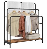 VidaXL Kledingrek met plank Oud hout 90 x 30 x 100,5 cm Bewerkt hout