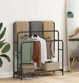 VidaXL Kledingrek met plank Oud hout 90 x 30 x 100,5 cm Bewerkt hout