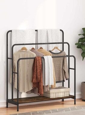 VidaXL Kledingrek Gerookt eiken 90 x 30 x 100,5 cm Bewerkt hout