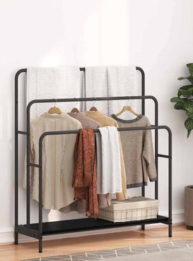 VidaXL Kledingrek Zwart eiken 90 x 30 x 100,5 cm Bewerkt hout