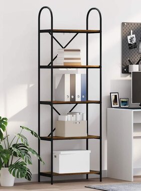 VidaXL Boekenkast Gerookt eiken 60 x 30 x 183 cm Bewerkt hout