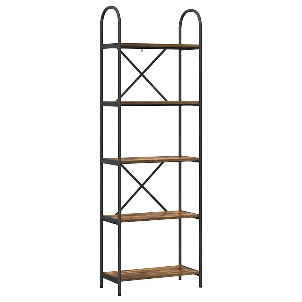 VidaXL Boekenkast Gerookt eiken 60 x 30 x 183 cm Bewerkt hout