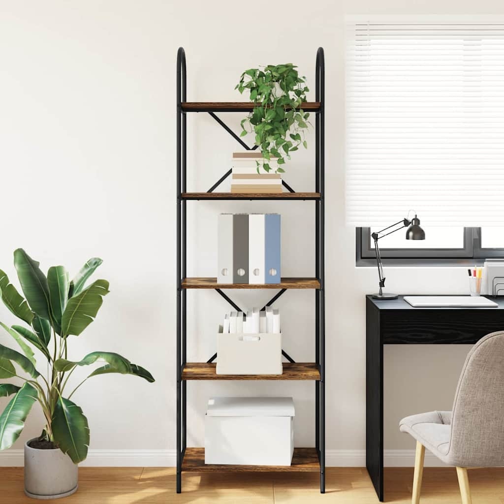 VidaXL Boekenkast Gerookt eiken 60 x 30 x 183 cm Bewerkt hout